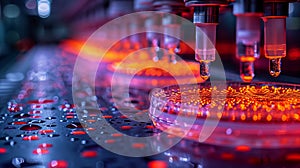 Close-Up of Lab-on-a-Chip Devices in a Laboratory Setting