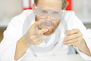 close up laboratory researcher