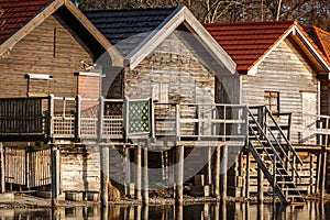 Close-up of a lake house in Stegen at the Ammersee in Bavaria, Germany