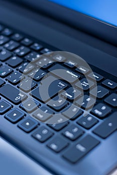Close up of a laptop keyboard photo