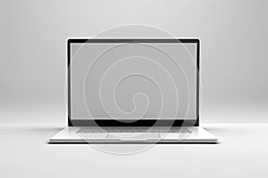 Close-up of a laptop on a white background. Generative ai