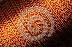 Close-up large coil of thin copper wire