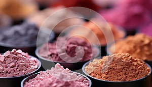 A close up of a large stack of dark chocolate generated by AI