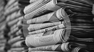 The stack of newspapers..AI generated