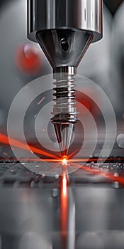 Close-Up of Laser Cutting Machine in Action. Generative ai