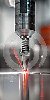 Close-Up of Laser Cutting Machine in Action. Generative ai