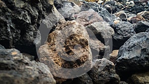 Close up lava rocks