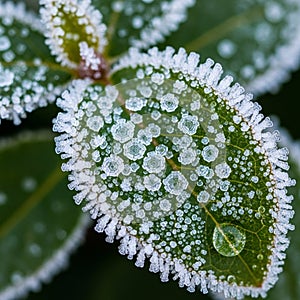 Close-up of a leaf covered in