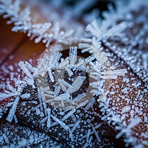 Close-up of a leaf covered in