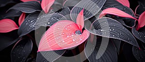 A close up of a leaf with a drop of water on it