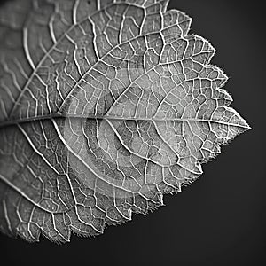 Close-up of a leaf with intricate vein patterns