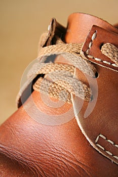 Close up leather boot