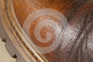 Close up of a leather boot