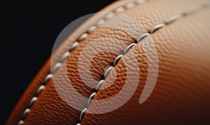 Close-Up of Leather Stitching with Detailed Texture