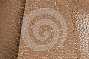 Close-Up of Leather Stitching Details.