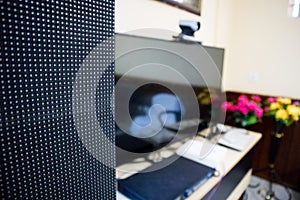 Close-up of an LED display panel