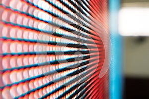 Close-up of an LED display panel