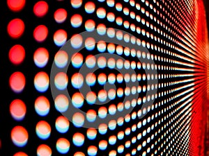 Close-up of an LED display panel