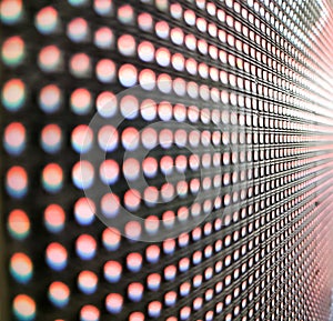 Close-up of an LED display panel