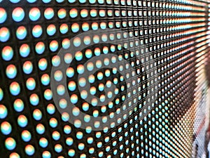Close-up of an LED display panel