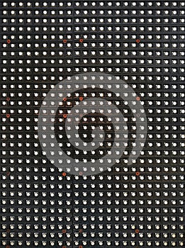 Close up of LED light-emitting diodes screen and rusty heads.