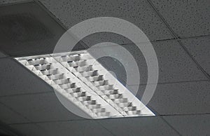 Close up LED light on the office ceiling for lighting in working hour