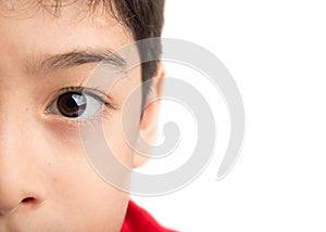 Close up left eye of a little boy