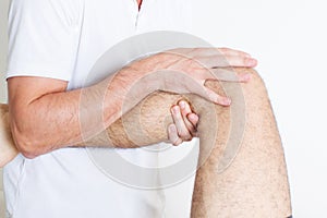 Close up of a leg massage