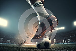 Close up Legs and Feet of a Soccer Player in Action, Football Player Illustration, Generative AI