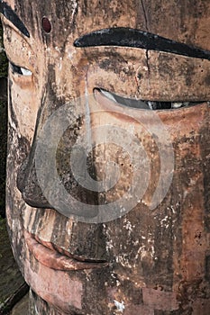 Close up of the Leshan Giant Buddha in Sichuan province China