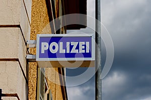 close-up of the lettering POLIZEI