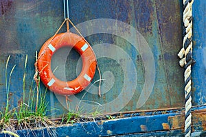 Close up of life preservers rings photo