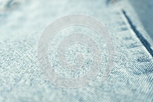Close-up of Light Blue Denim Fabric