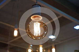 Close-up light bulb electricity idea innovation symbol