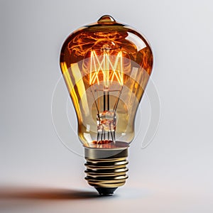 A close up of a light bulb on a table