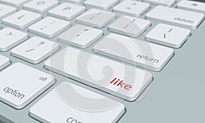 Close up of like keyboard button