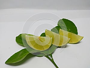 Close up Lime isolated on a white background