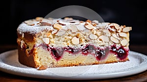 Close up of a Linzer Torte cake in a bakery - food photography