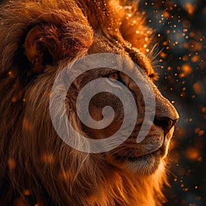 Close Up of a Lion With Blurry Background