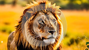 Close Up Of Lion Mouth In Massai marah jungle in south africa 4K photo