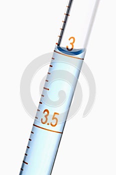 Close-up of liquid in pipette. Conceptual image