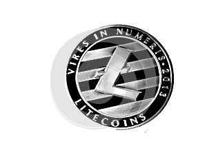 Close up litecoin isolated on white blackground