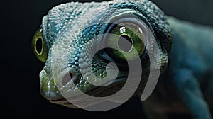a close up of a lizard's face