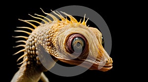 a close up of a lizard's face