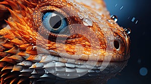 a close up of a lizard's face