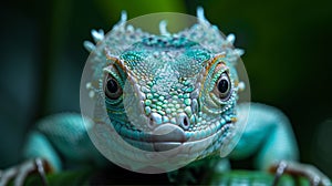 A close up of a lizard\'s face with details, AI
