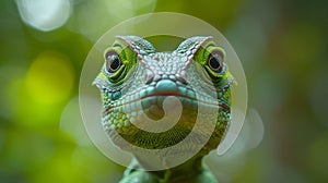 A close up of a lizard\'s face with details, AI