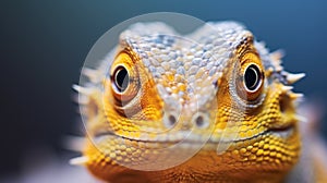 A close up of a lizard's face, AI