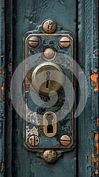 Close-up of a lock and key
