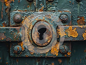 Close-up of a lock and key